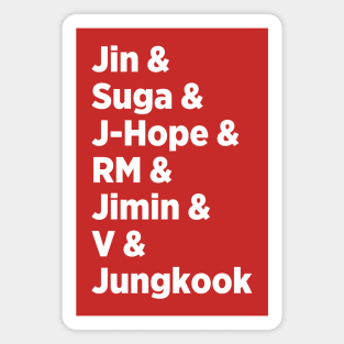 BTS Nicknames - Bangtan Boys Names Magnet